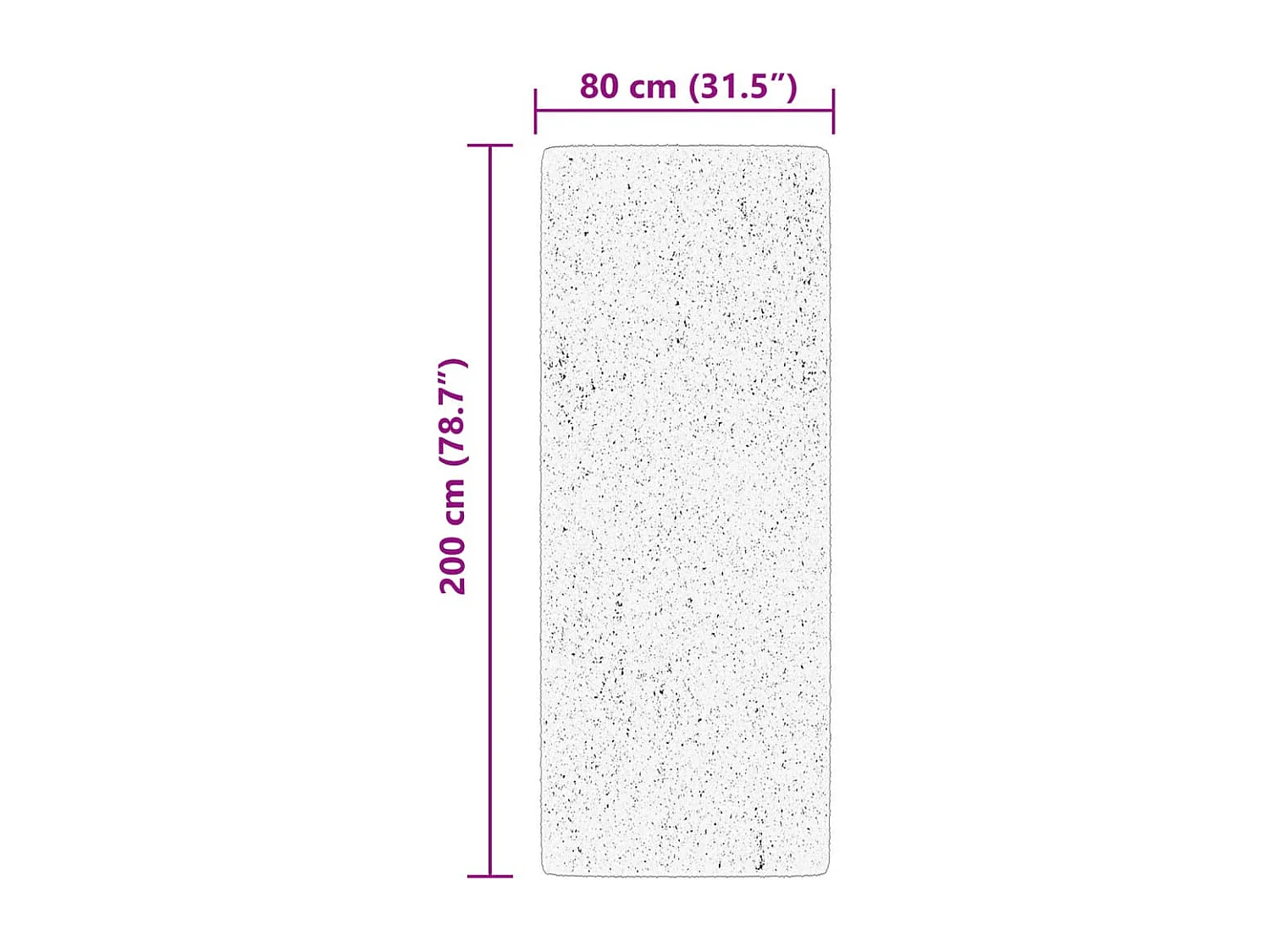 Alfombra HUARTE de pelo corto suave y lavable color crema 80x200 cm