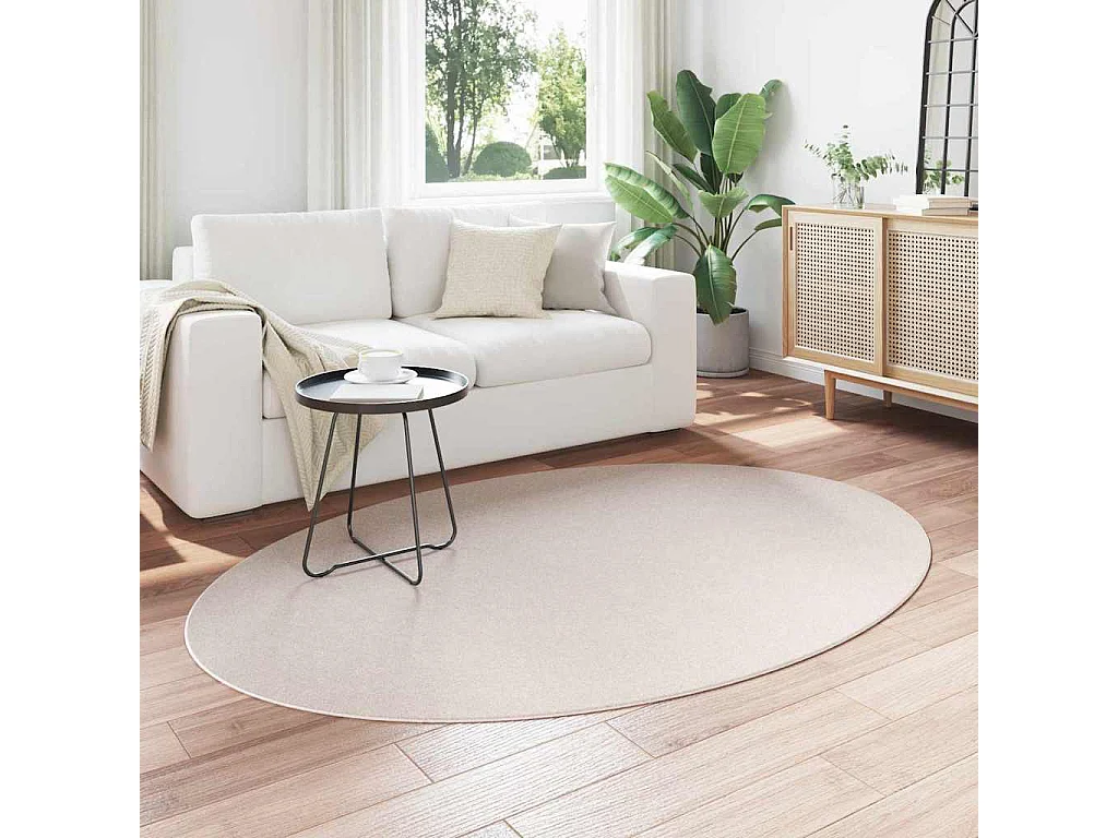 Zandkleurig vloerkleed 140 x 200 cm Polyester