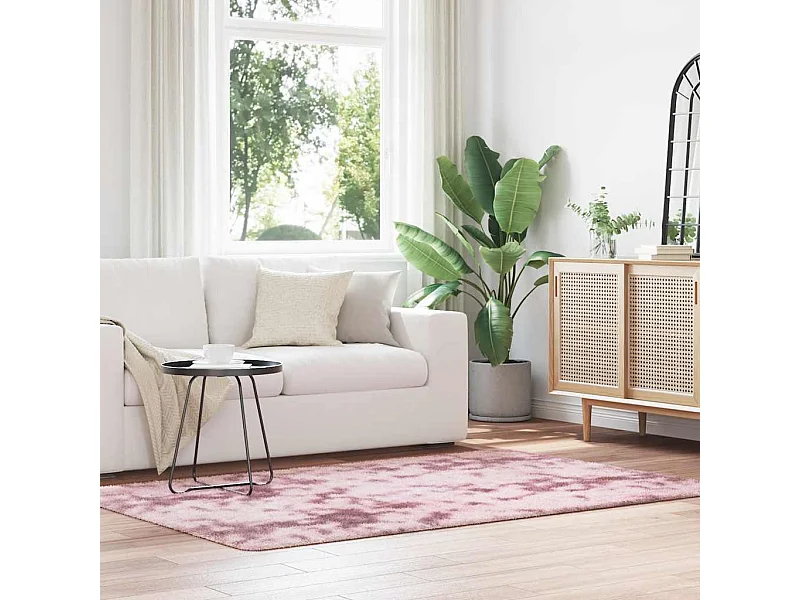Tapis Shaggy à poils longs NAVARRA rose poudré 130x200 cm
