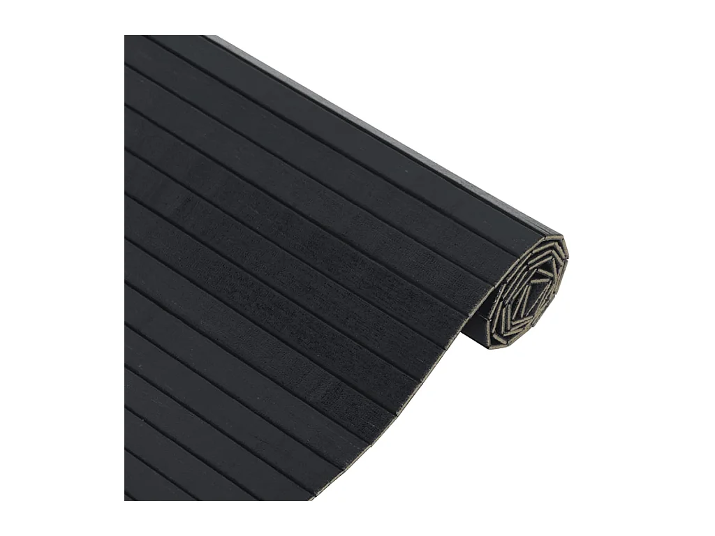 Rechthoekig zwart tapijt 100x100 cm bamboe