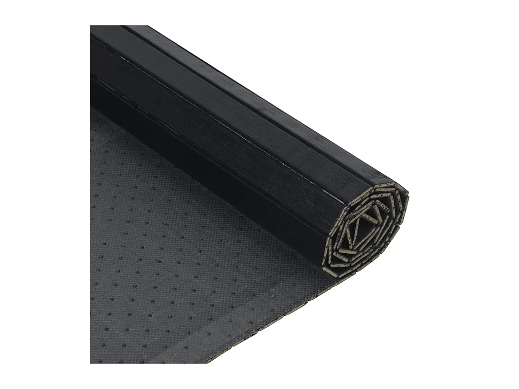 Rechthoekig zwart tapijt 100x100 cm bamboe