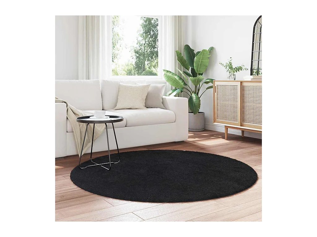 Tappeto NAVARRA nero shaggy 160x160 cm poliestere