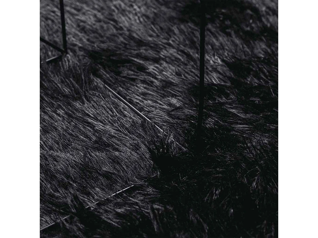 Tapis shaggy à poils longs NAVARRA noir 160x160 cm polyester