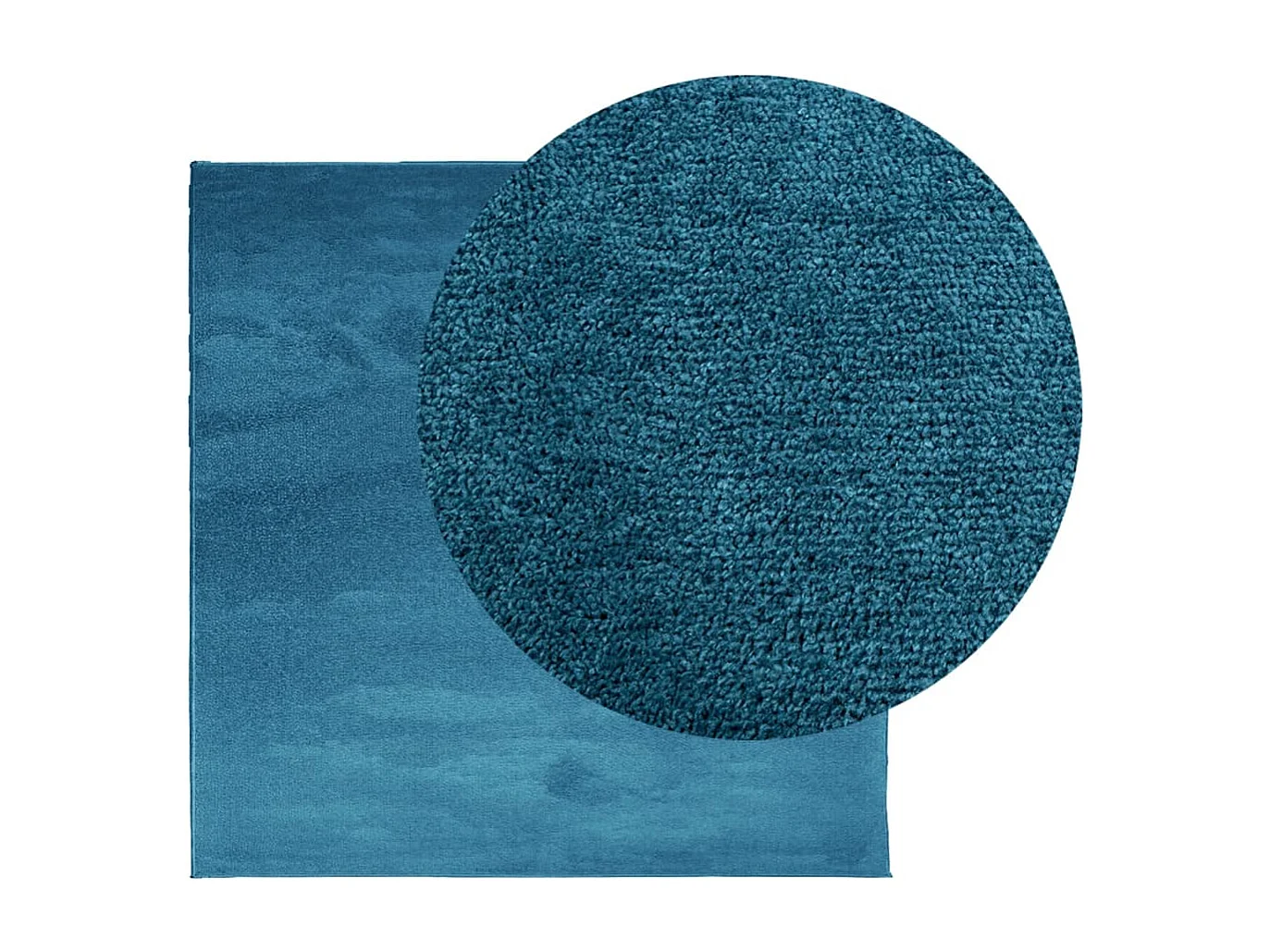 Tapis OVIEDO à poils courts turquoise 120x120 cm