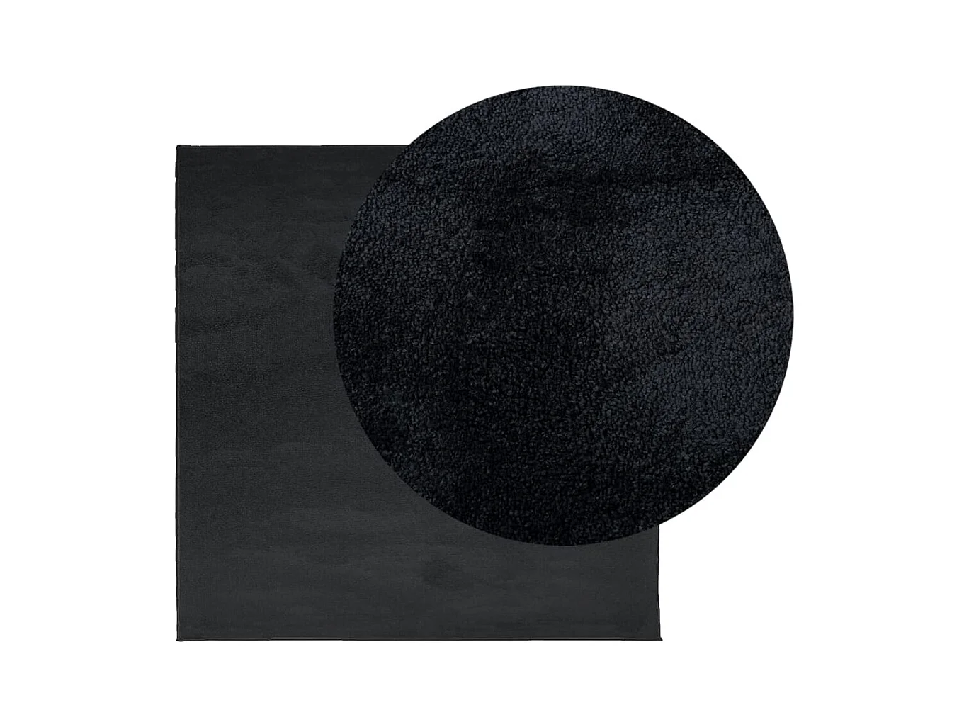 Tapis OVIEDO à poils courts noir 120x120 cm