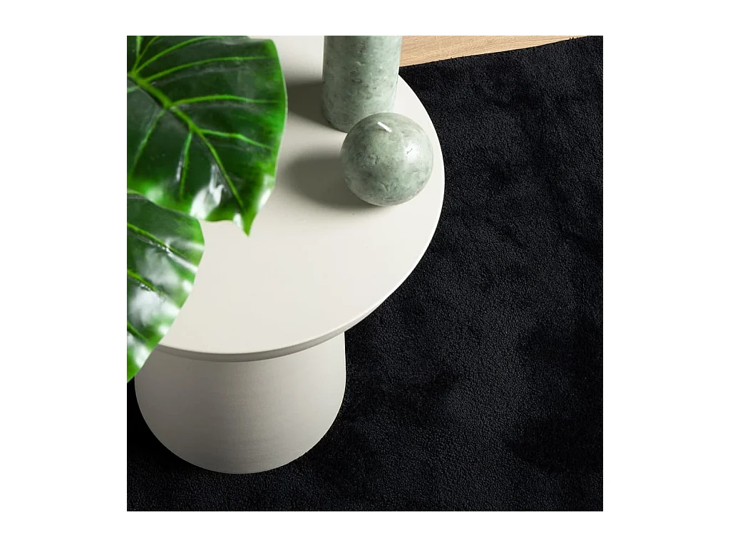 Tapis OVIEDO à poils courts noir 120x120 cm