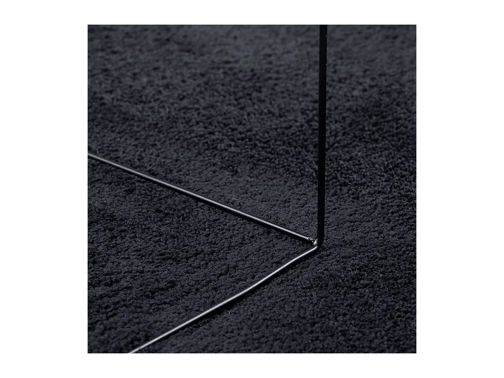 Tapis OVIEDO à poils courts noir 120x120 cm