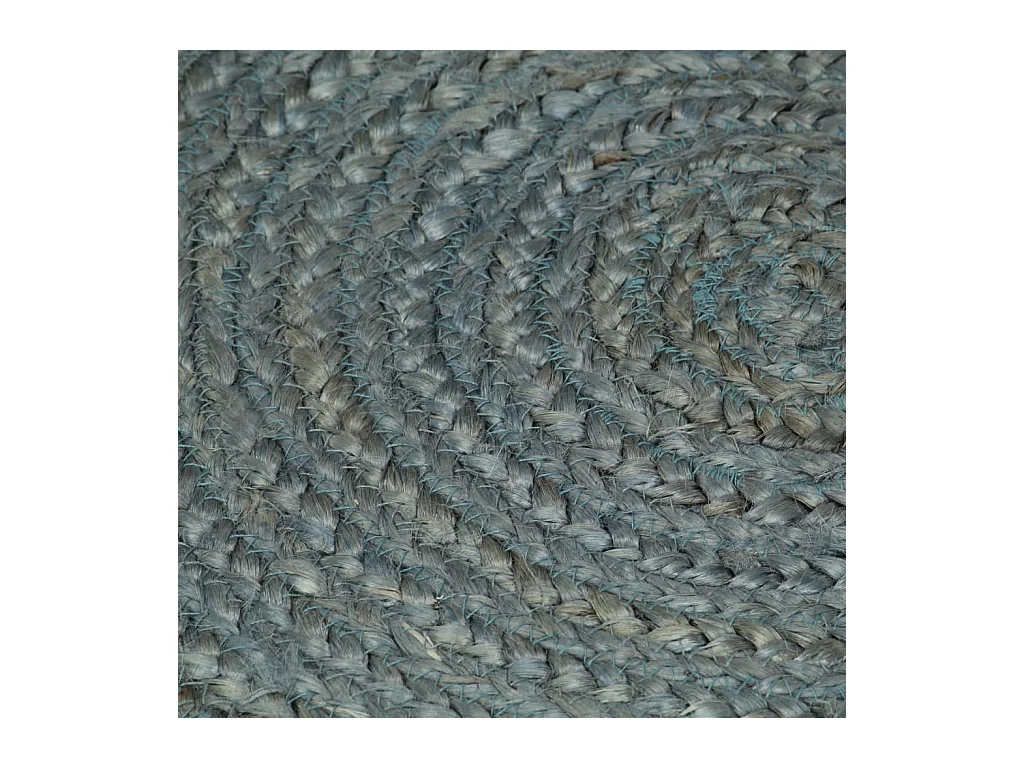 Alfombra redonda de yute hecha a mano de 90 cm color verde oliva
