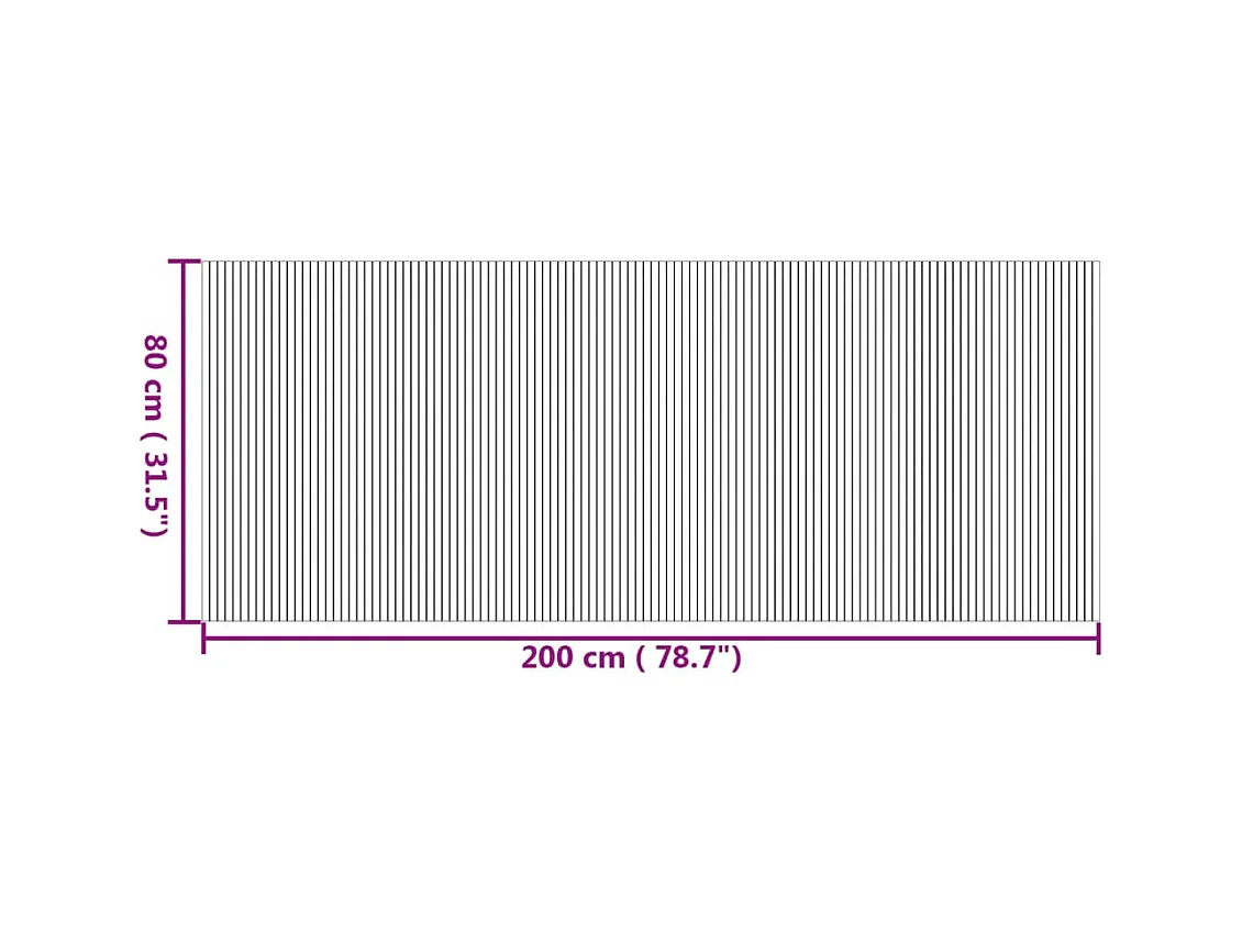 Natürlicher rechteckiger Teppich 80x200 cm Bambus