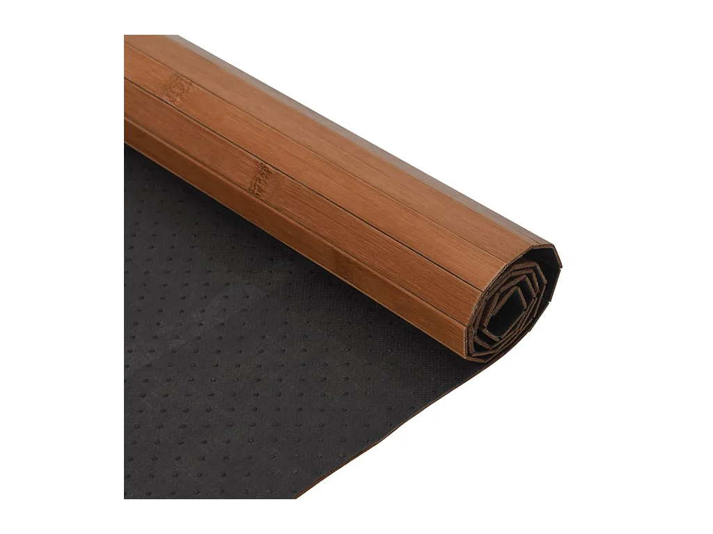 Tapis rectangulaire marron 100x100 cm bambou