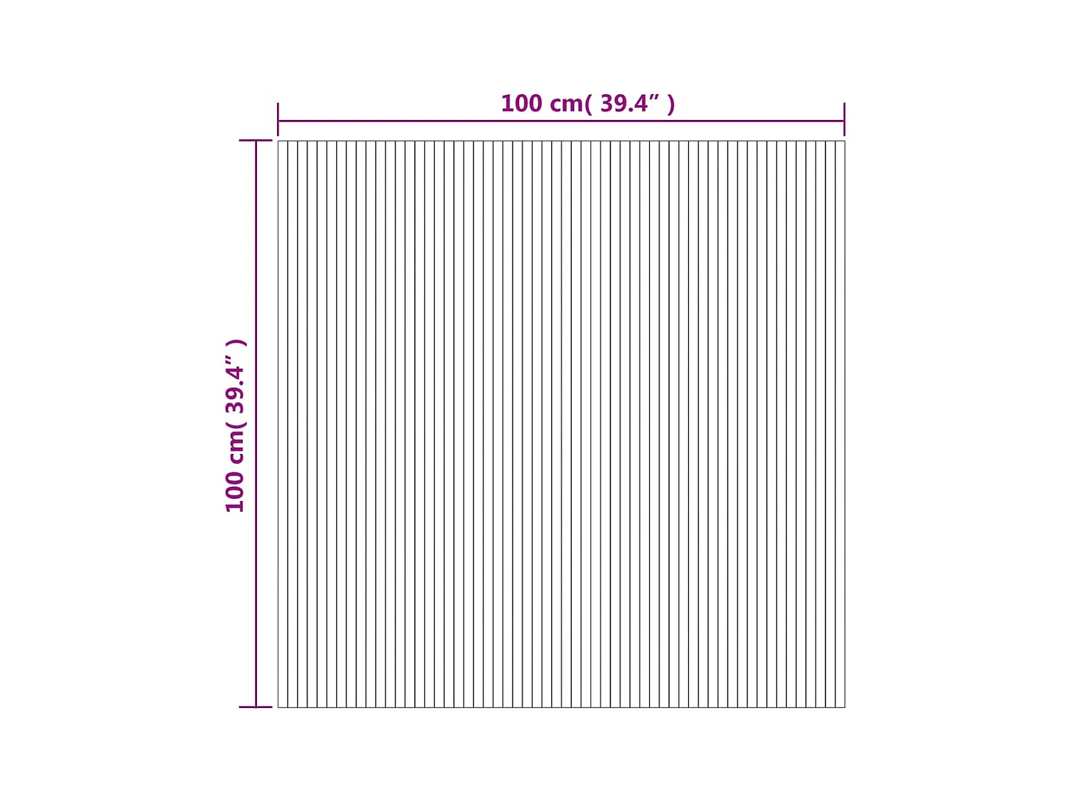 Tapis rectangulaire marron 100x100 cm bambou