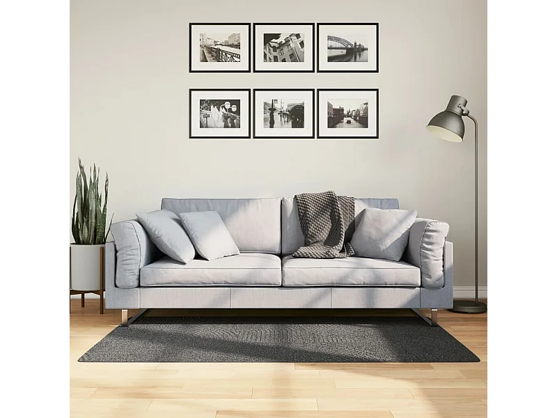 Tapis IZA poils courts style scandinave anthracite 80x150 cm