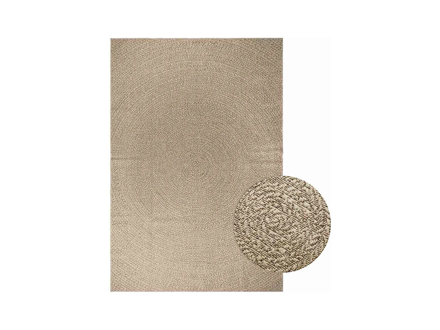 Tapis ZIZUR beige 200x290 cm aspect de jute intérieur extérieur