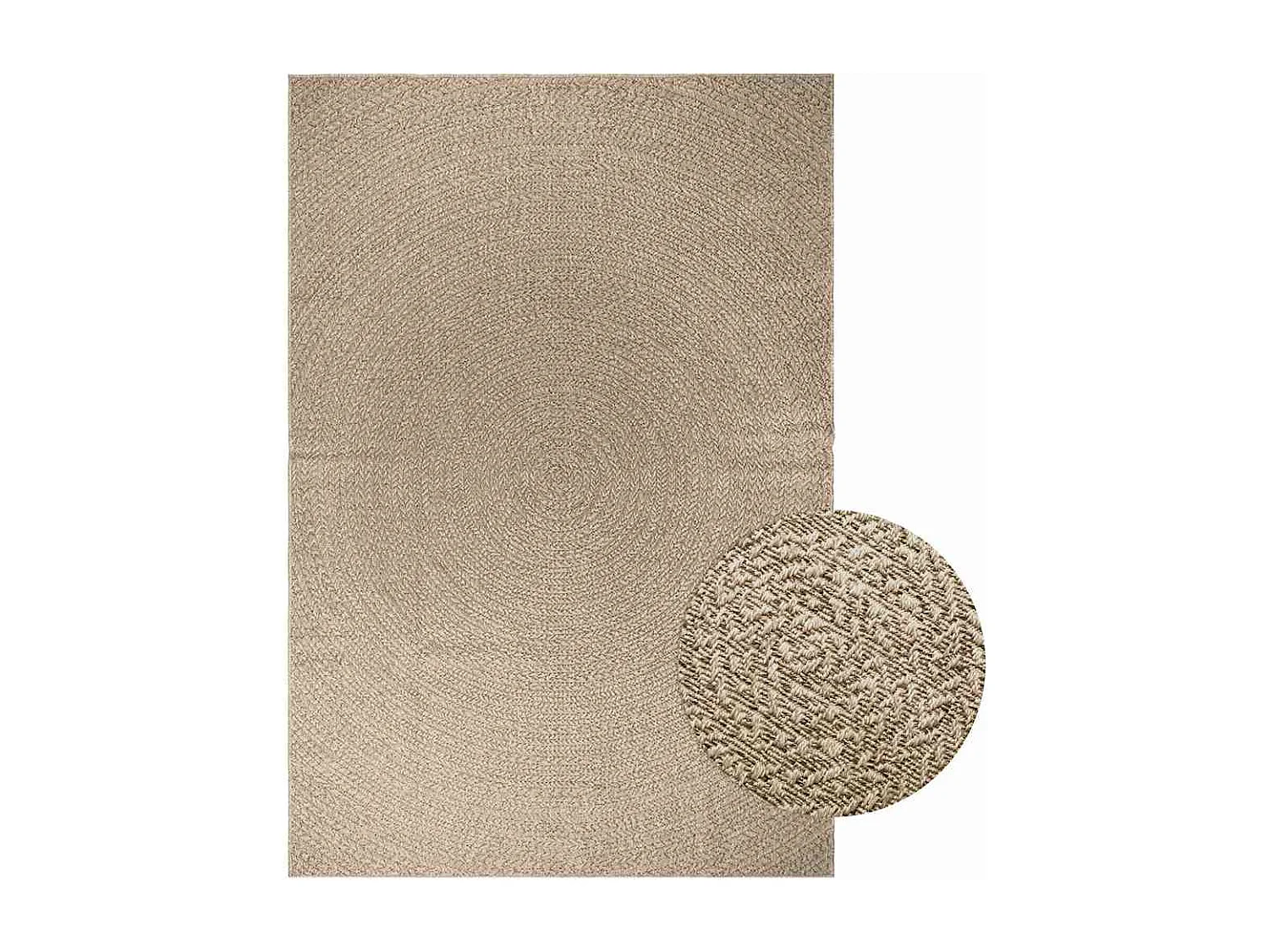Tapis ZIZUR beige 200x290 cm aspect de jute intérieur extérieur