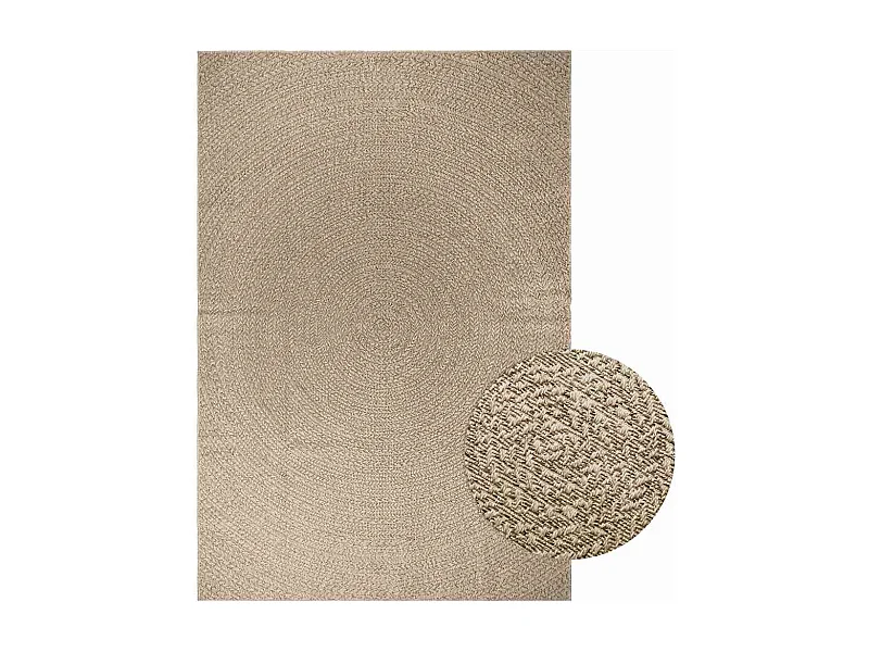 ZIZUR beige vloerkleed 200x290 cm jute look binnen buiten