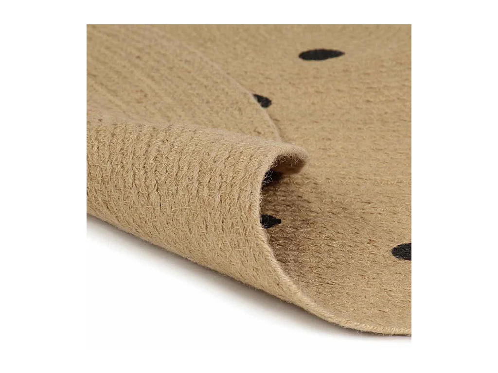 Tappeto in juta fatto a mano con stampa a pois, 90 cm