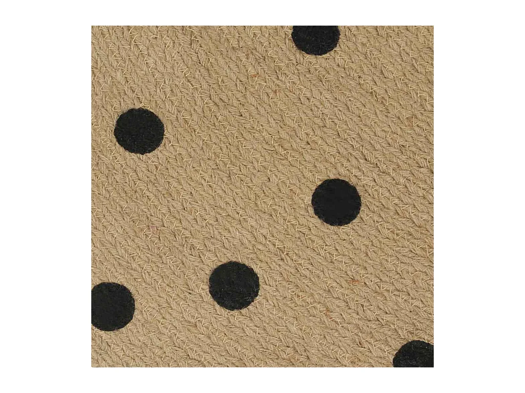 Tappeto in juta fatto a mano con stampa a pois, 90 cm