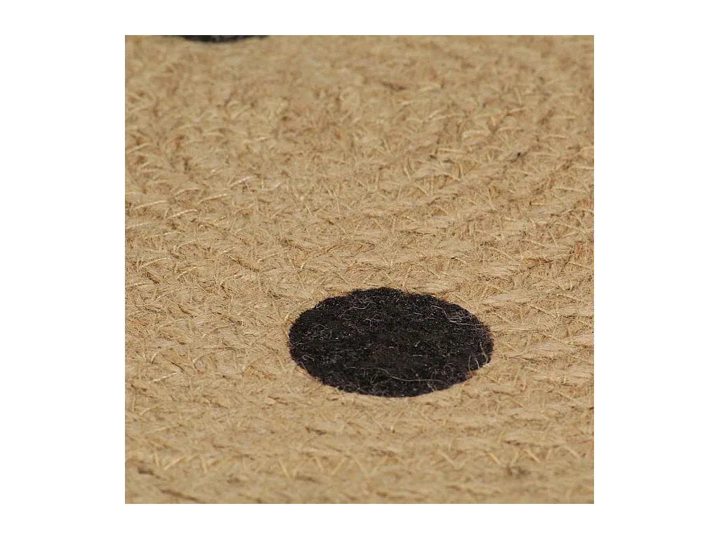 Tappeto in juta fatto a mano con stampa a pois, 90 cm