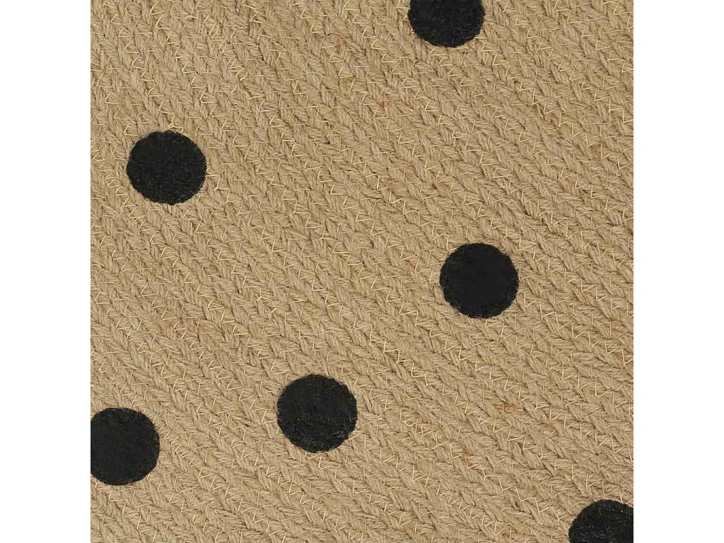 Tapis fait à la main Jute avec imprimé à pois 90 cm