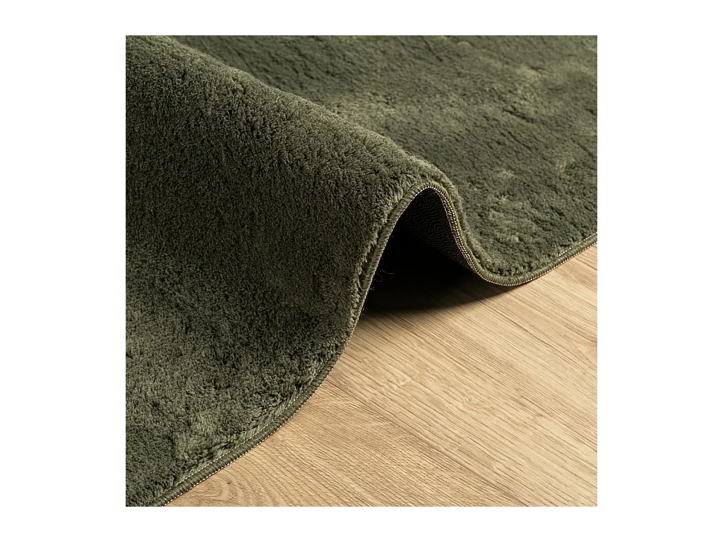 Tappeto lavabile a pelo corto HUARTE verde bosco 160x160 cm