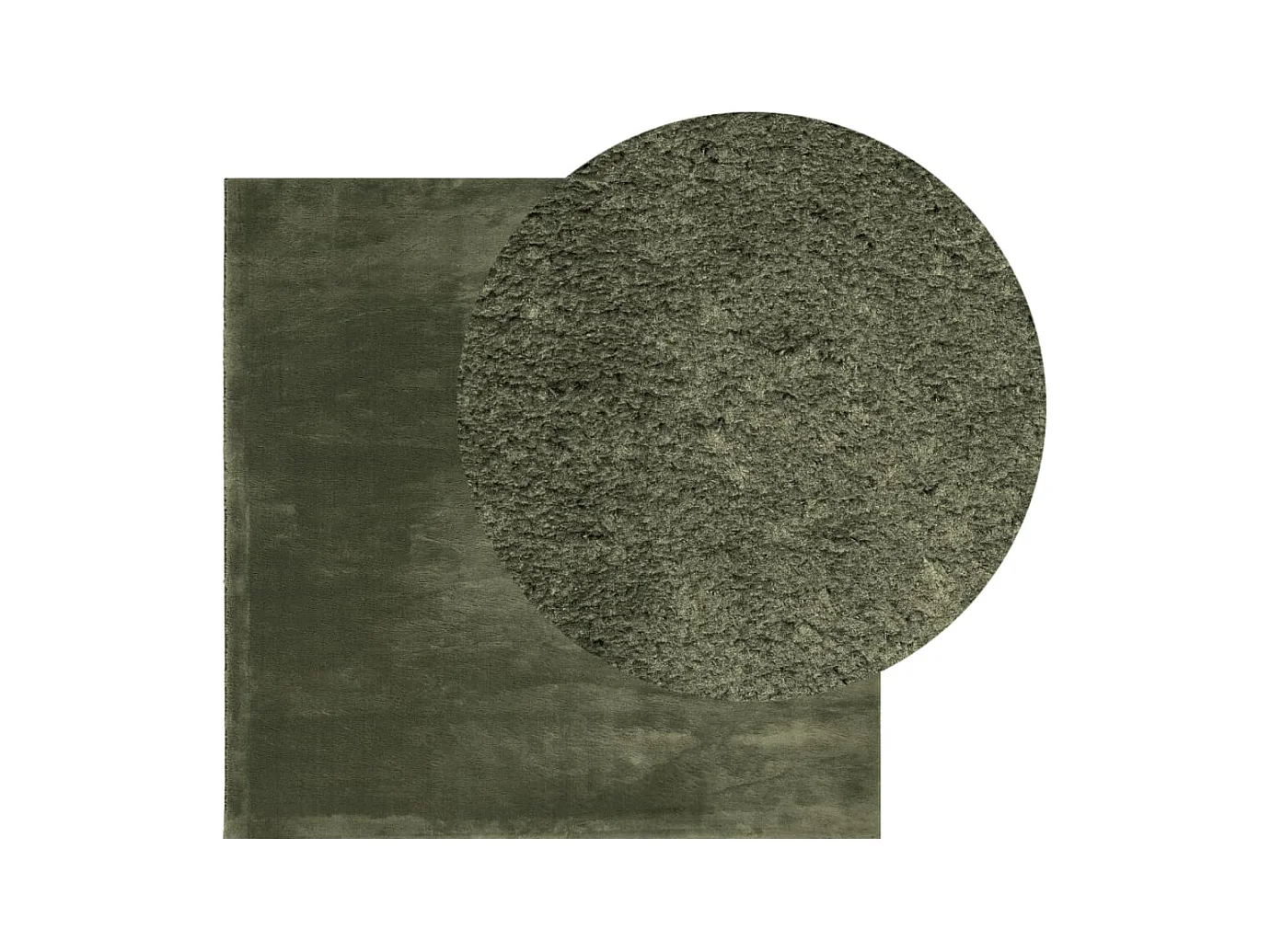 Alfombra HUARTE de pelo corto suave y lavable color verde bosque 160x160 cm