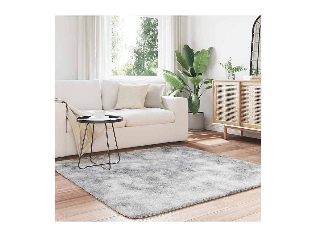 Alfombra peluda NAVARRA Gris Plata 160x160 cm