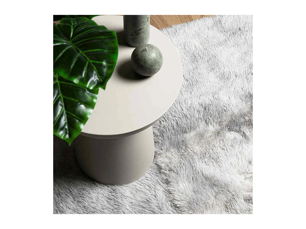 Tapis Shaggy à poils longs NAVARRA gris argenté 160x160 cm