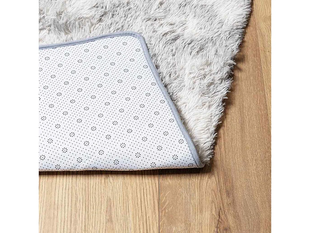 Tapis Shaggy à poils longs NAVARRA gris argenté 160x160 cm