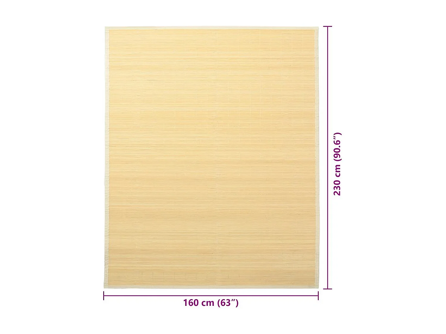 Tappeto in bambù 160x230 cm Naturale