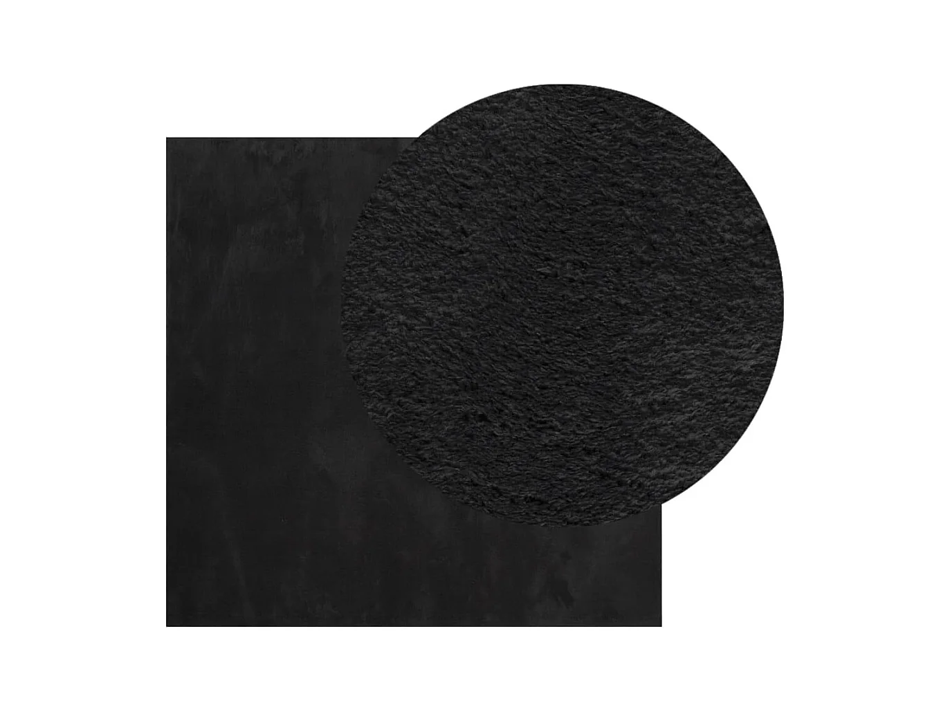 Tapis HUARTE à poils courts doux et lavable noir 160x160 cm