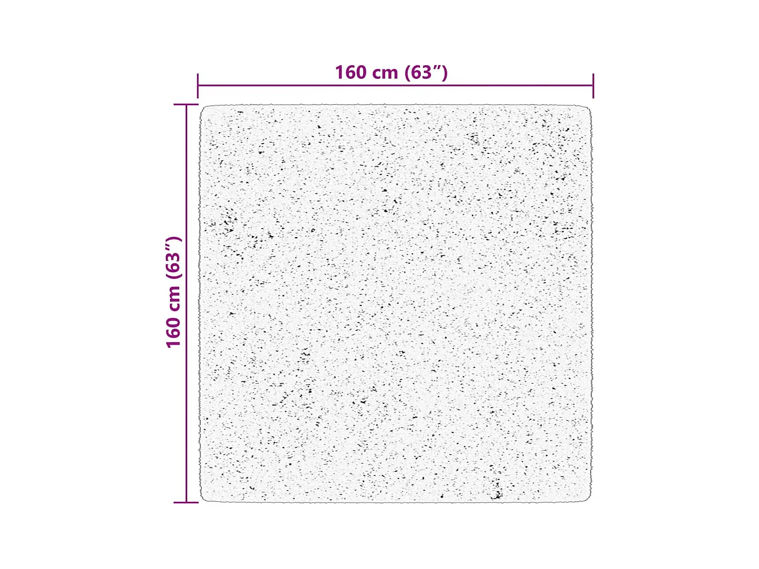 HUARTE zacht en wasbaar laagpolig vloerkleed zwart 160x160 cm