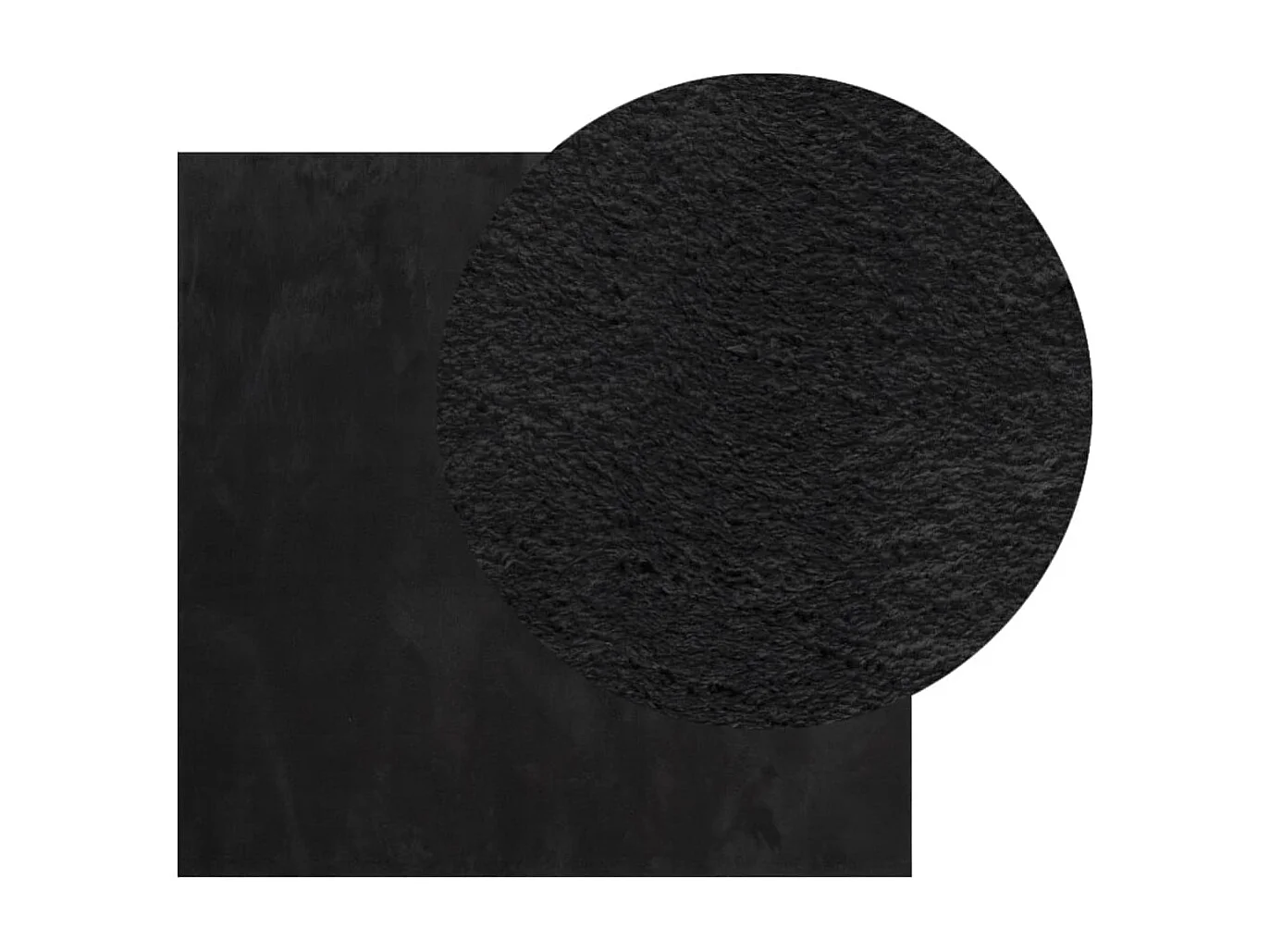 Tapis HUARTE à poils courts doux et lavable noir 160x160 cm