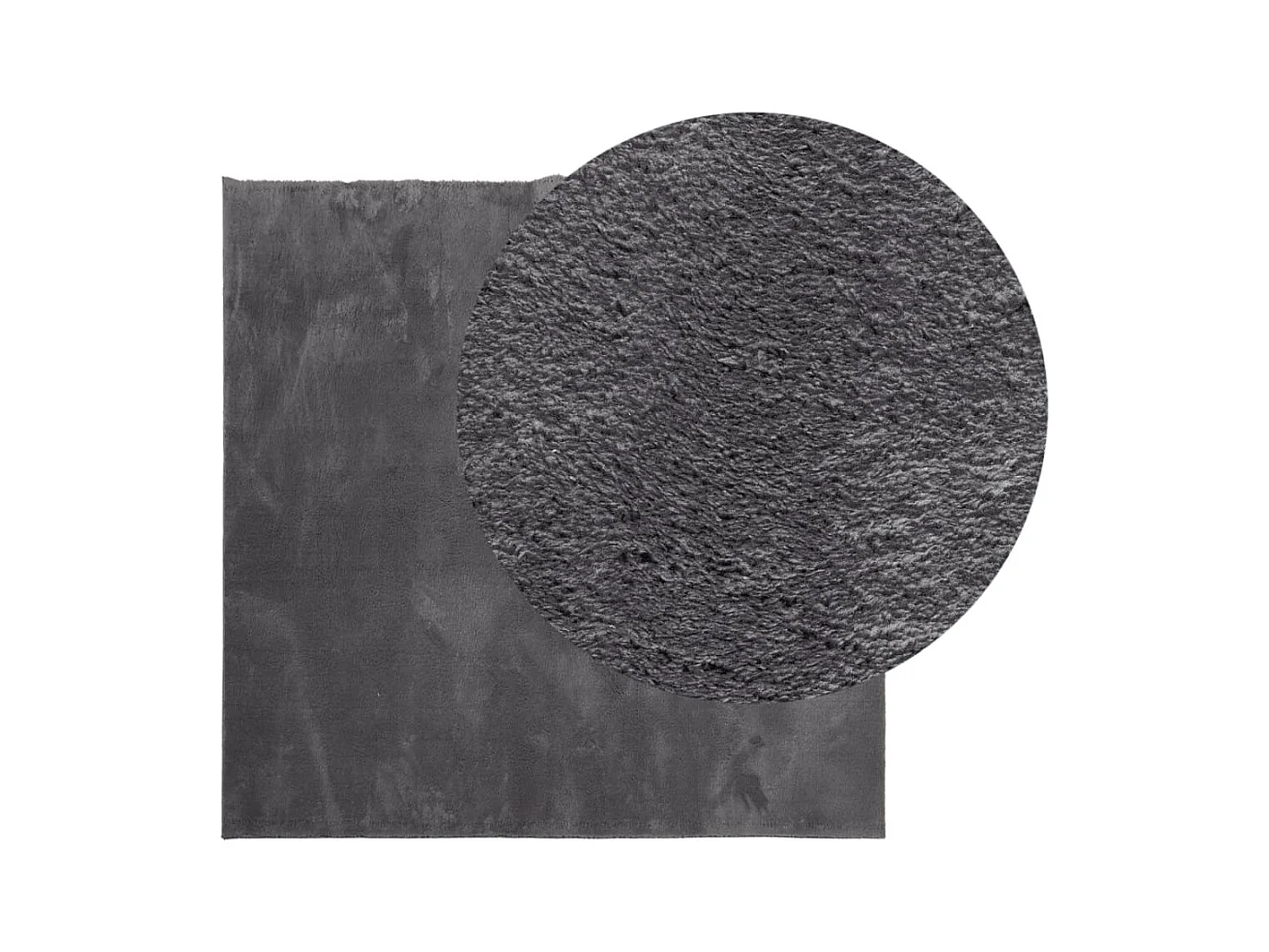 Alfombra lavable de pelo corto suave HUARTE antracita 200x200 cm