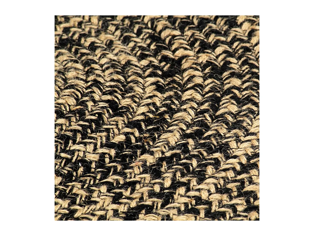 Tappeto fatto a mano in juta nero e marrone 210 cm