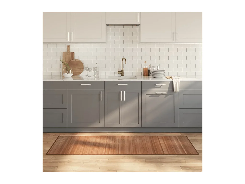 Tappeto rettangolare naturale 70x200 cm in bambù