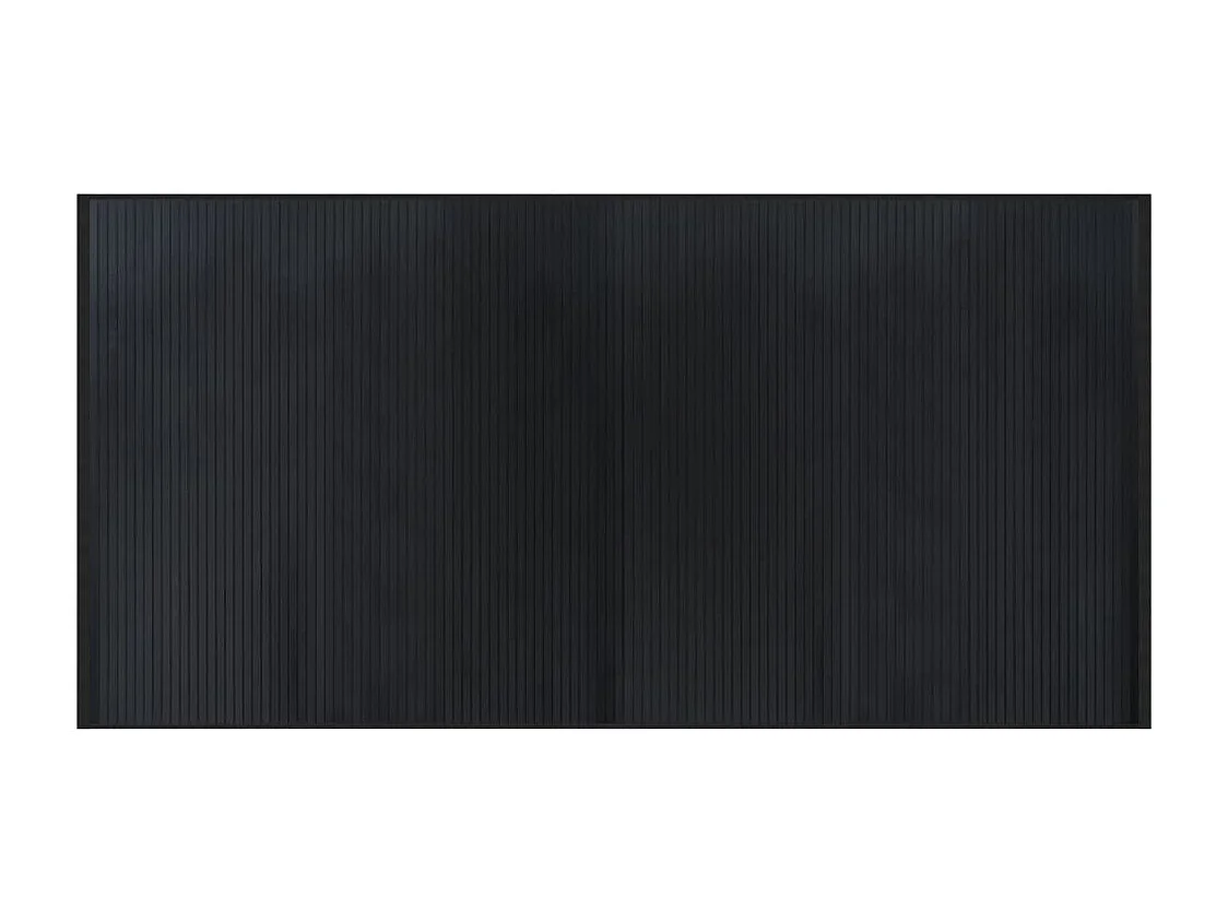 Tappeto rettangolare nero 100x200 cm in bambù