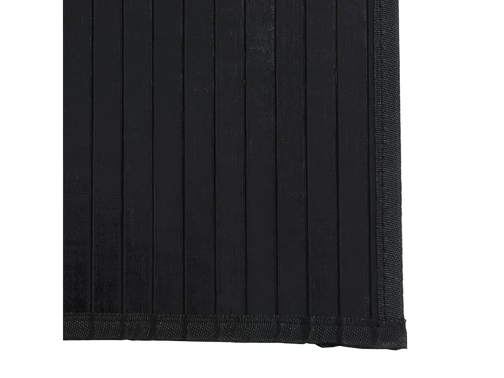 Tappeto rettangolare nero 100x200 cm in bambù