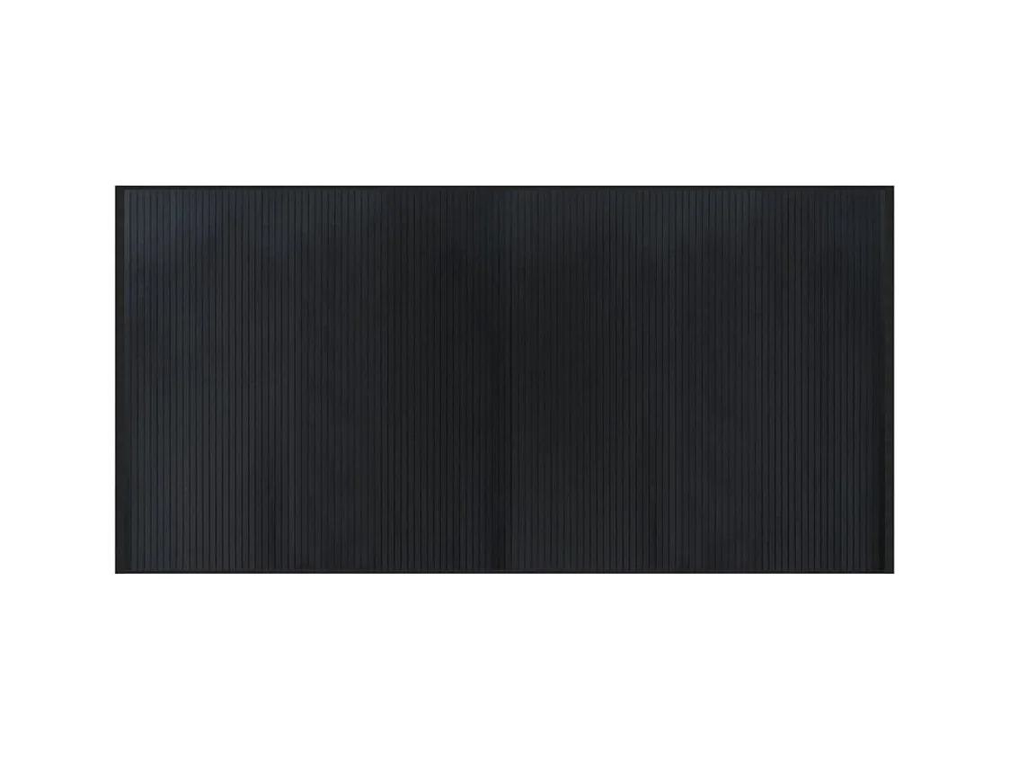 Rechthoekig zwart tapijt 100x200 cm bamboe