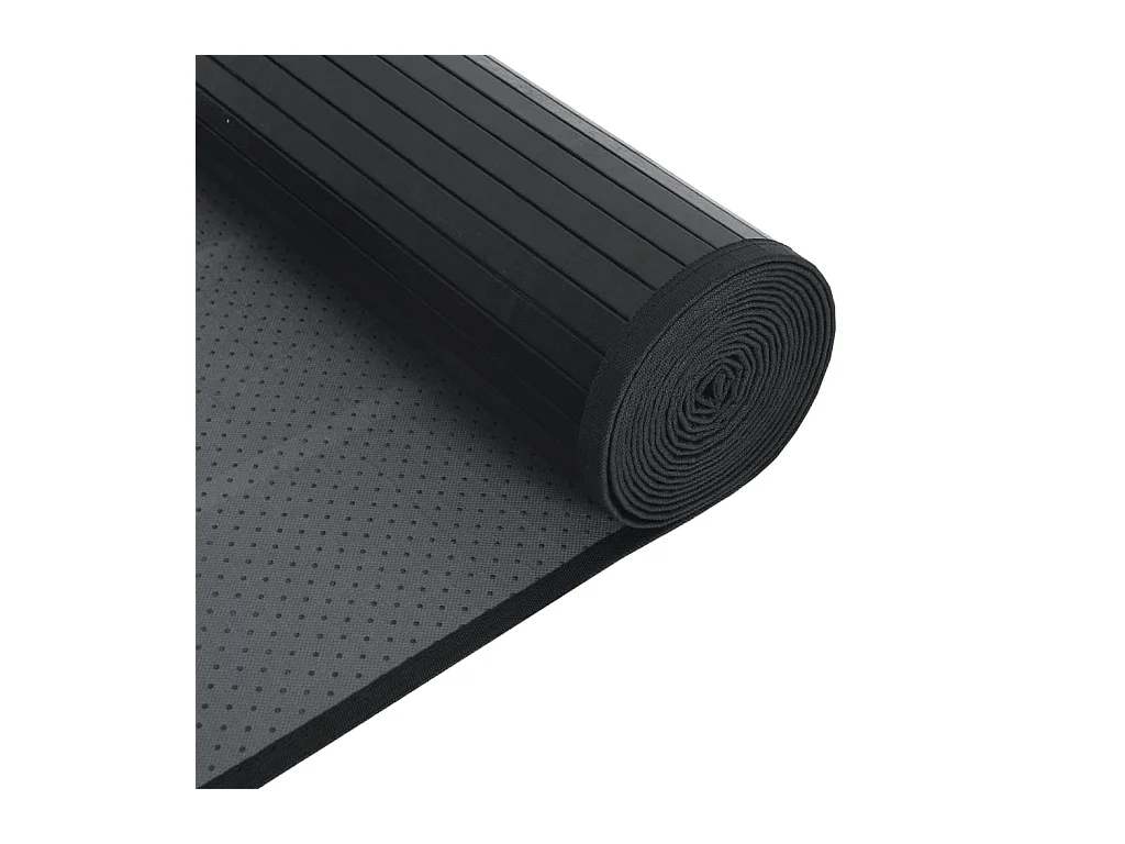 Rechthoekig zwart tapijt 100x200 cm bamboe