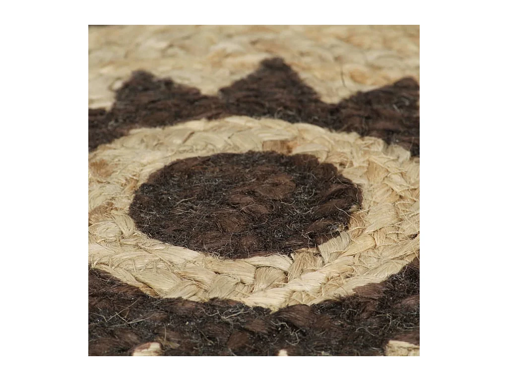 Alfombra de yute hecha a mano con estampado marrón oscuro 120 cm