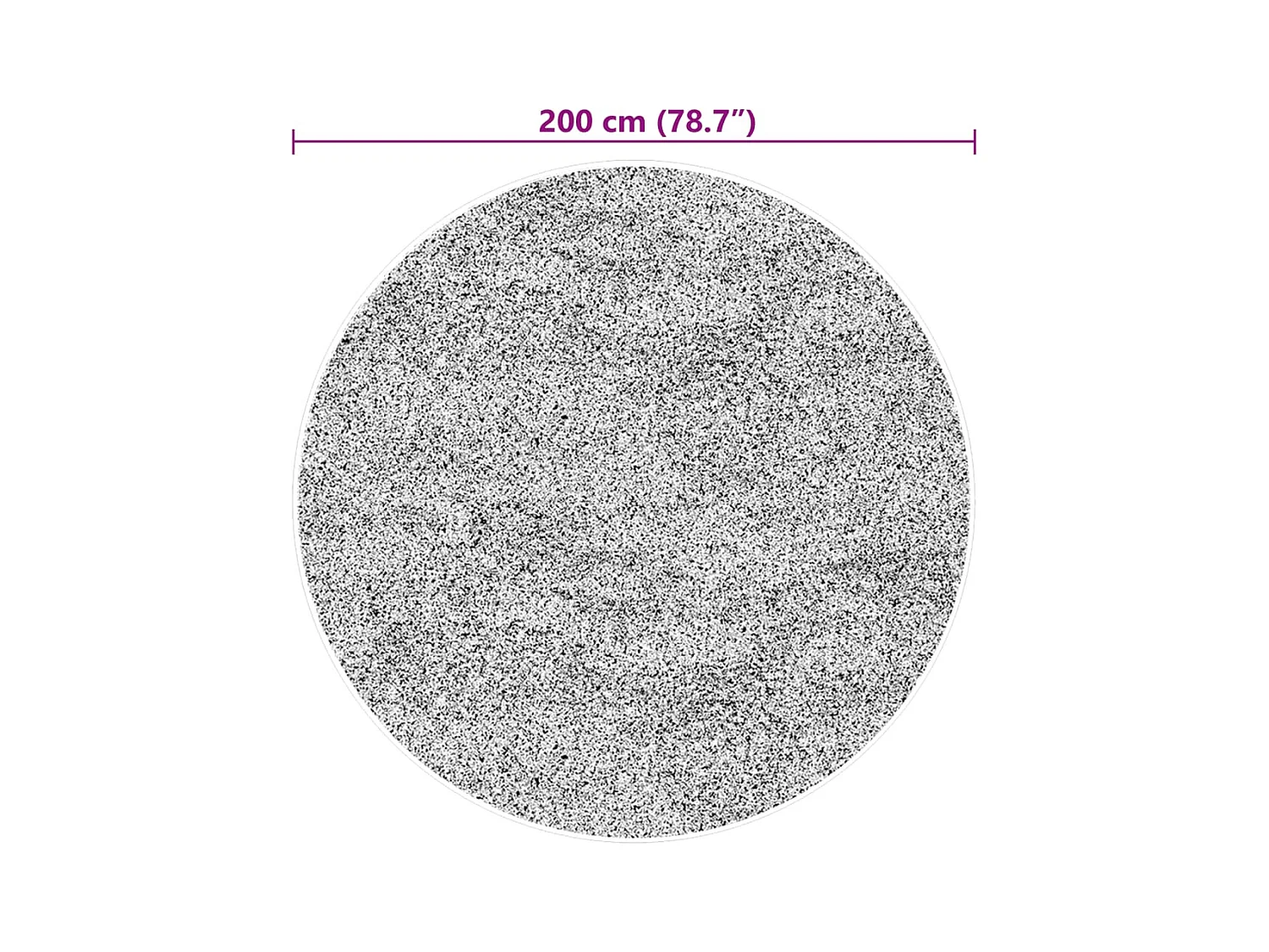 Tapis HUARTE à poils courts doux et lavable noir Ø 200 cm