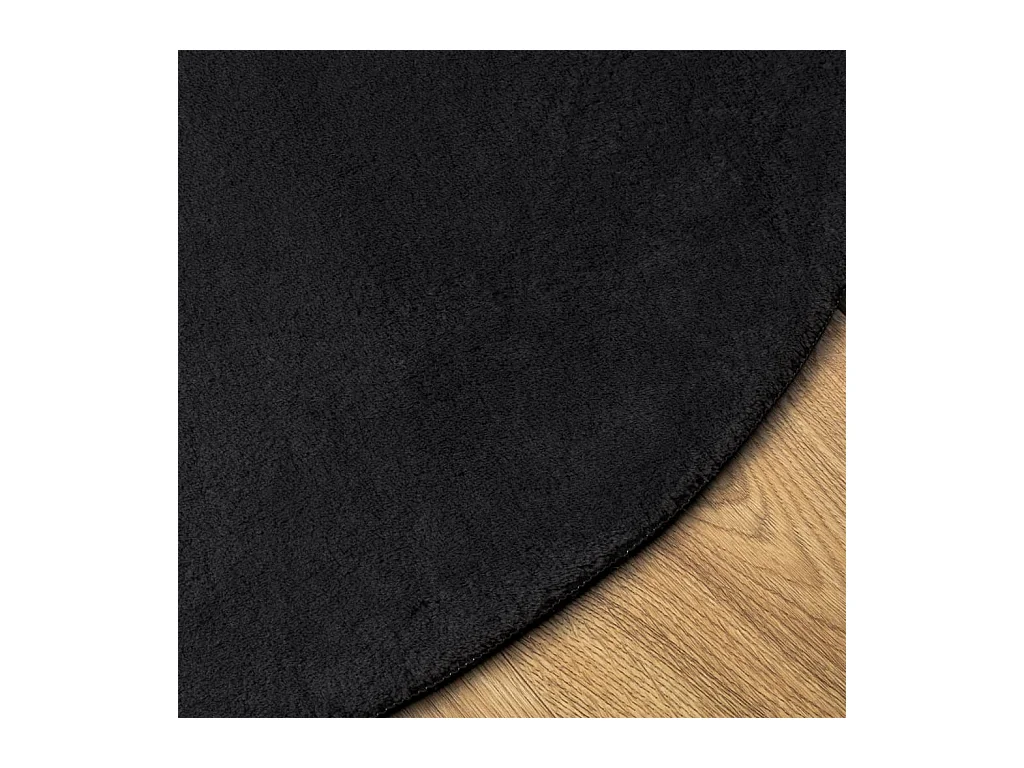 Tapis HUARTE à poils courts doux et lavable noir Ø 200 cm
