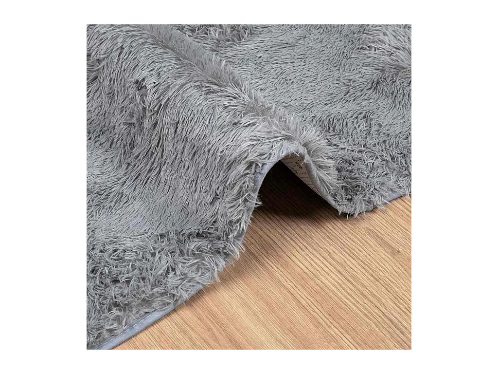 Alfombra de pelo largo NAVARRA gris claro 160x160 cm