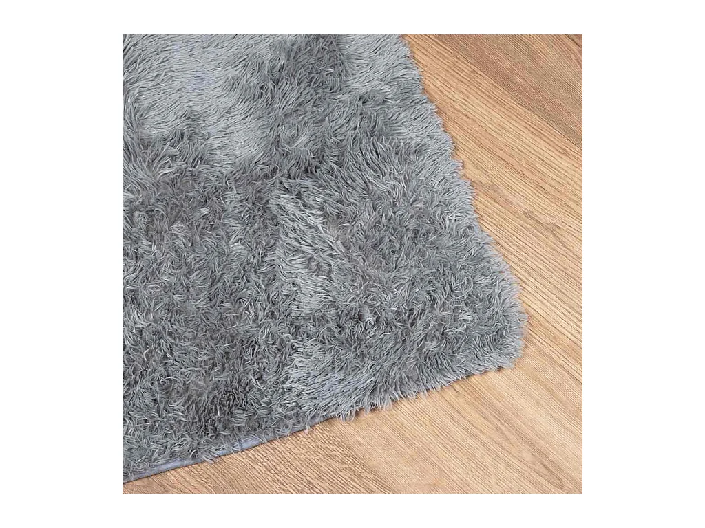 Tapis Shaggy à poils longs NAVARRA gris clair 160x160 cm