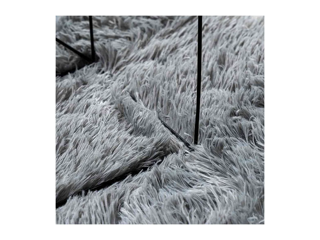 Tapis Shaggy à poils longs NAVARRA gris clair 160x160 cm
