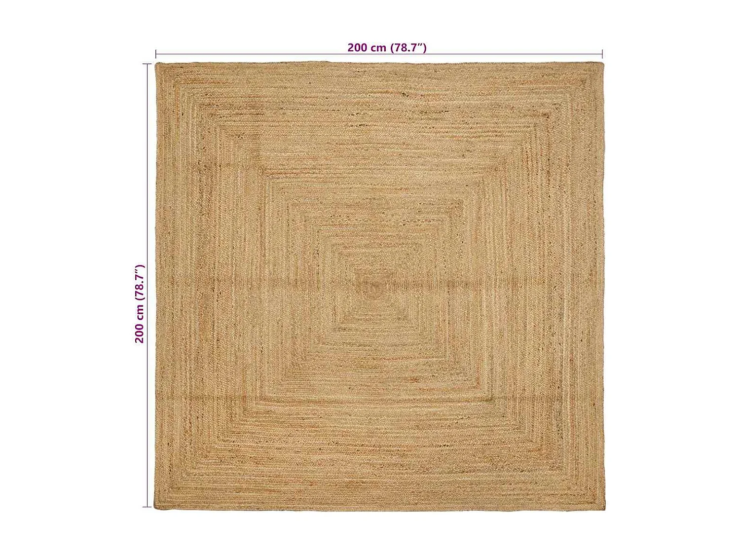 Tapis Beige 200 x 200 cm Jute