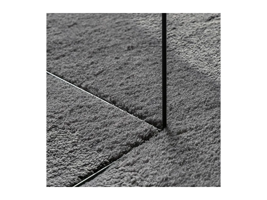 Alfombra HUARTE de pelo corto suave y lavable, color antracita, Ø 100 cm