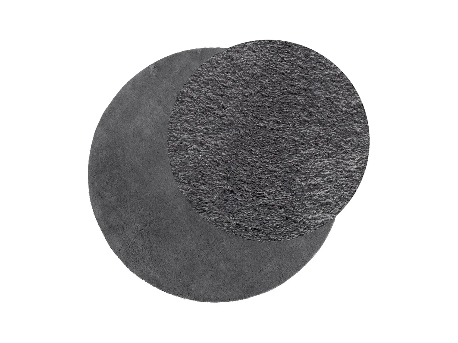 Tapis HUARTE à poils courts doux et lavable anthracite Ø 100 cm