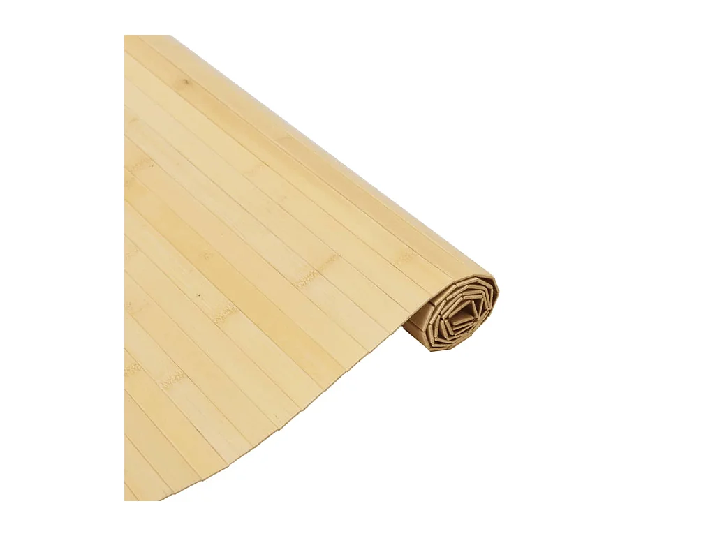 Tapis rectangulaire naturel clair 80x300 cm bambou