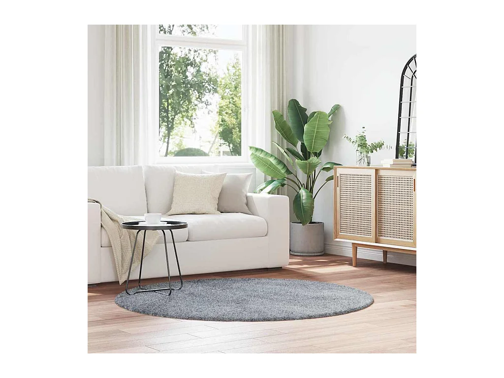 NAVARRA Shaggy Vloerkleed Lichtgrijs 160x160 cm